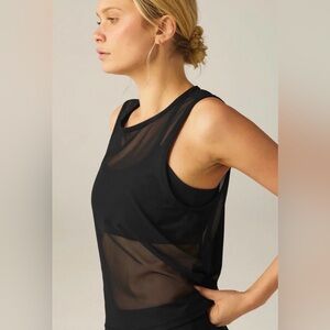 NWT Beyond Yoga Black Mesh Tank, Sz XS